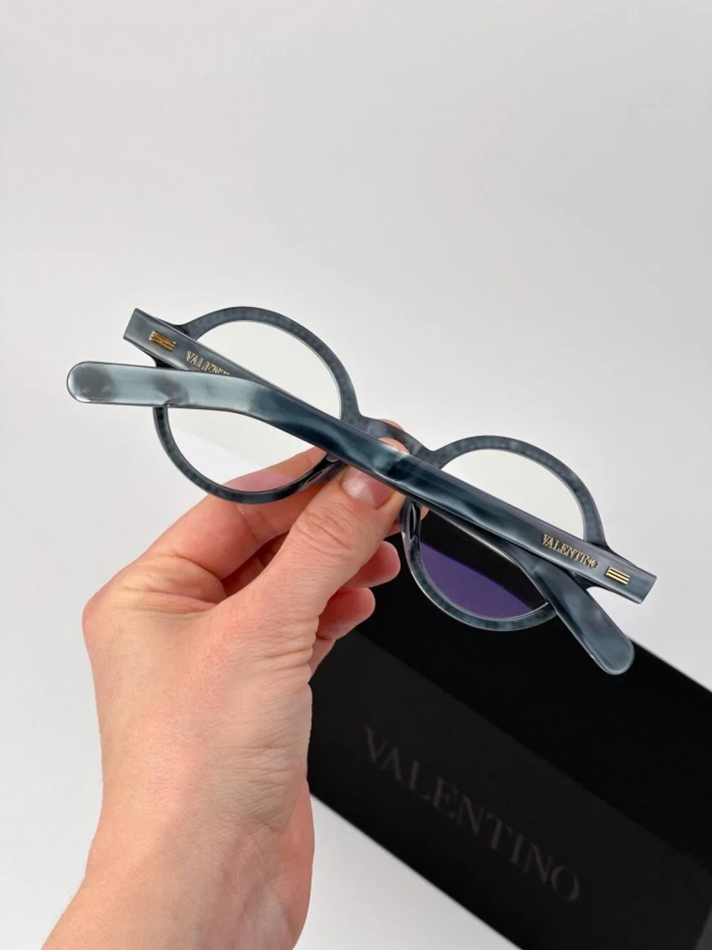 Valentino Women Eyeglasses – Blue Pearl Crystal Round Model VLX-185 C
